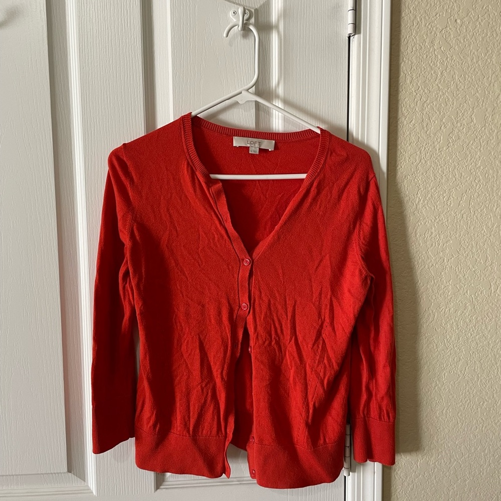 Orange cardigan sweater - LOFT